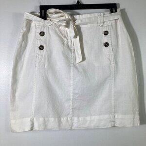 Womens Autograph Linen Sailor Mini Skirt White 6 Belt Pockets